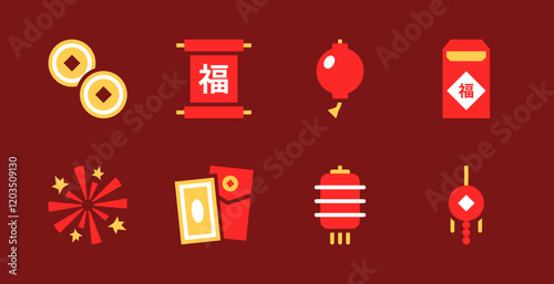Chinese New Year | Spring Festival | China icons set