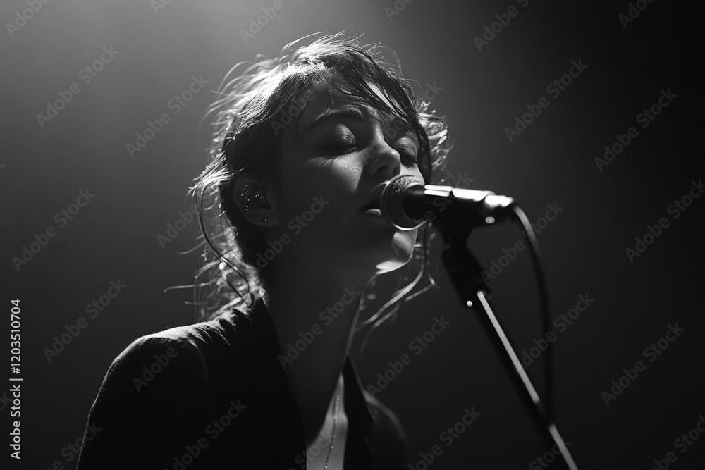 singer with microphone singer with microphone