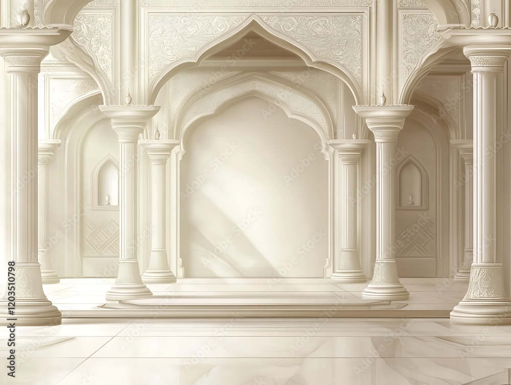 Fototapeta premium Elegant White Palace Interior Architecture Design