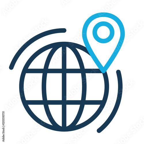 Around The World Icon Color Outline Style
