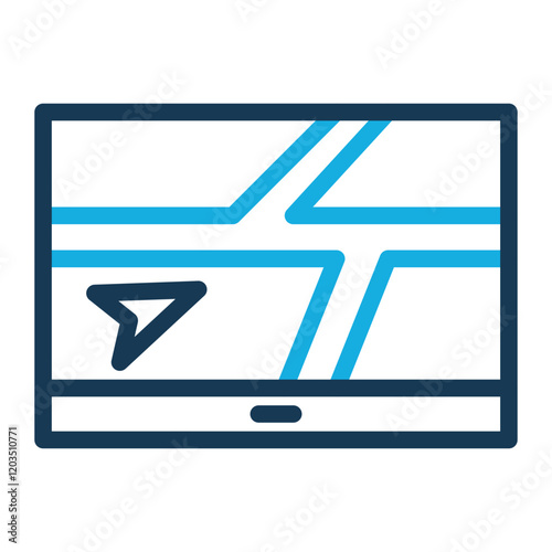 Navigation System Icon Color Outline Style
