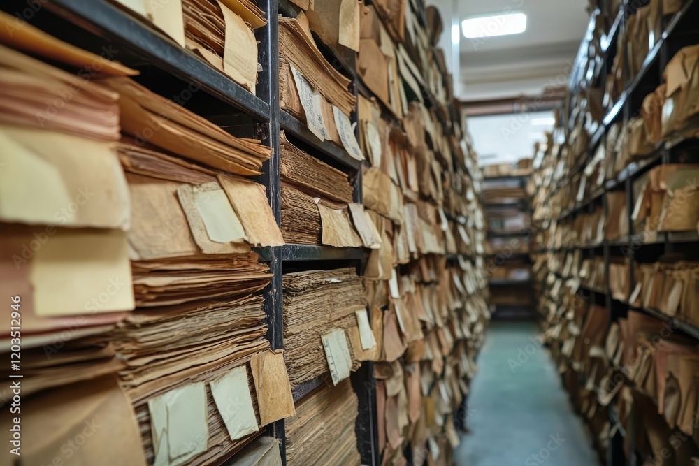 Fototapeta premium Documents at workplace, Generative AI