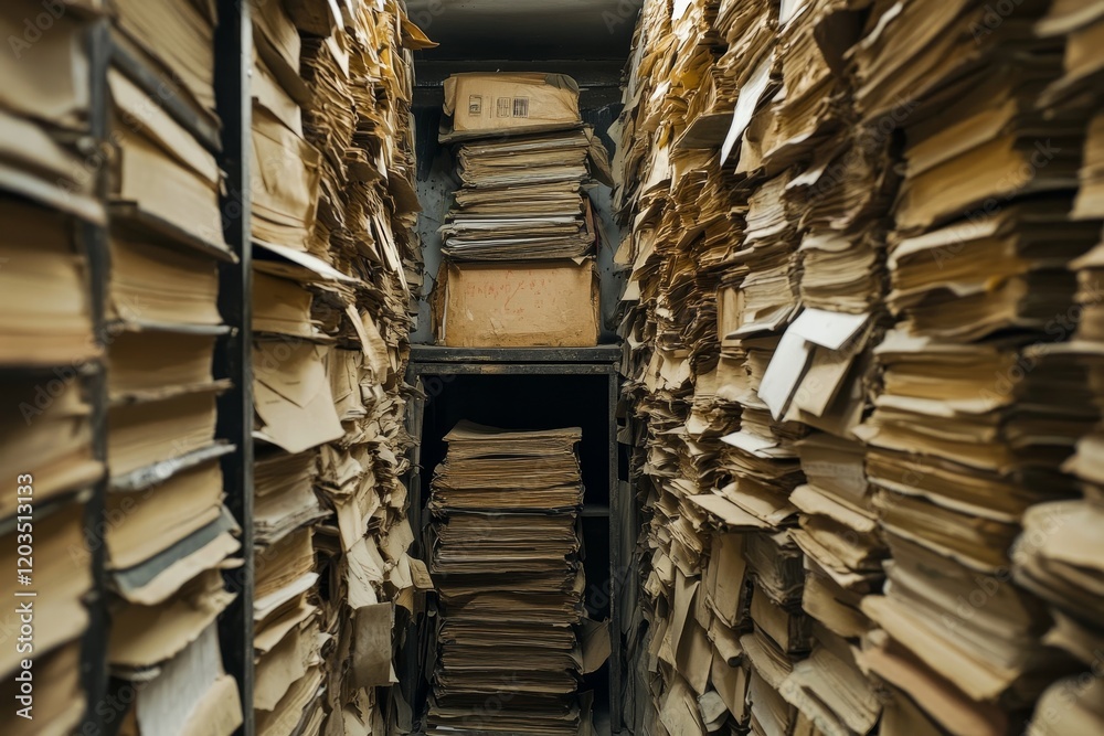 Obraz premium Documents at workplace, Generative AI