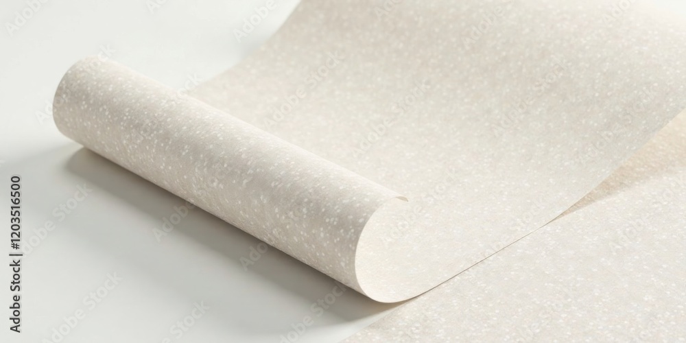 Fototapeta premium Elegant Neutral Speckled Paper Roll Displaying Subtle Texture and Soft Hues