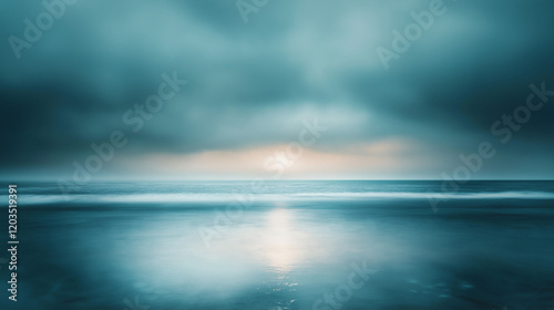 Wallpaper Mural Seascape Abstract Beach with Calm Sea Bokeh Light and Sand Foreground Torontodigital.ca