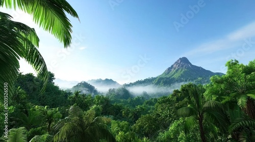 Misty Tropical Mountain View