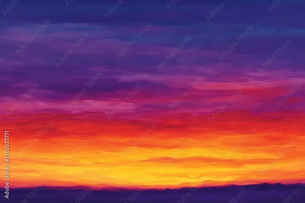 Fototapeta premium Vibrant Sunset Sky Painting