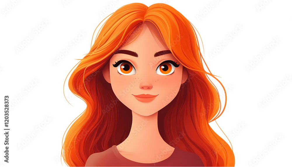 Beautiful Girl Portrait Digital Painting Red Hair Orange Eyes Freckles Illustration Artwork Graphic Beautiful Girl Portrait Digital Painting Red Hair Orange Eyes Freckles Illustration Artwork Graphic