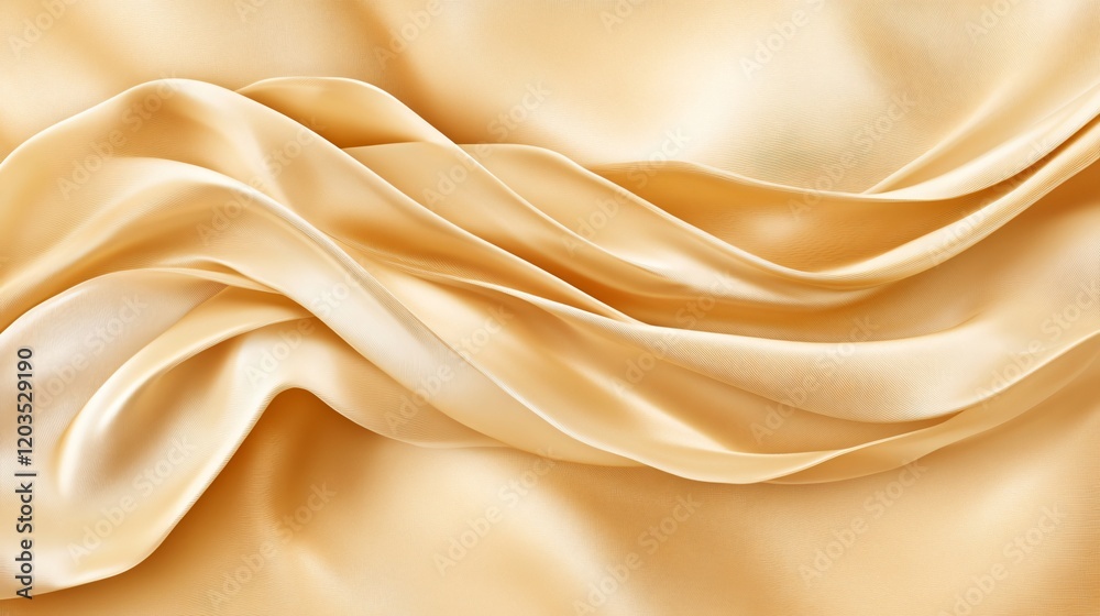 Obraz premium Luxurious Golden Silk Fabric Drape, Elegant Smooth Satin Texture Background