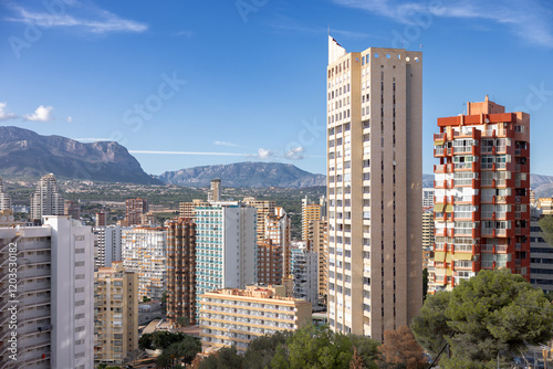 Wallpaper Mural Modern apartment buildings towering in Benidorm city Torontodigital.ca