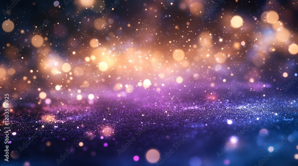 Fototapeta premium Abstract Glittering Background with Purple and Gold Lights
