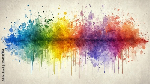 Abstract Rainbow Watercolor Splatter Painting Art photo