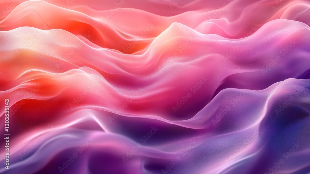 Obraz premium Elegant pink purple flowing curves in an abstract digital art scene showcasing soft fluid lines and gradient colors that evoke a sense of harmony and creativity
