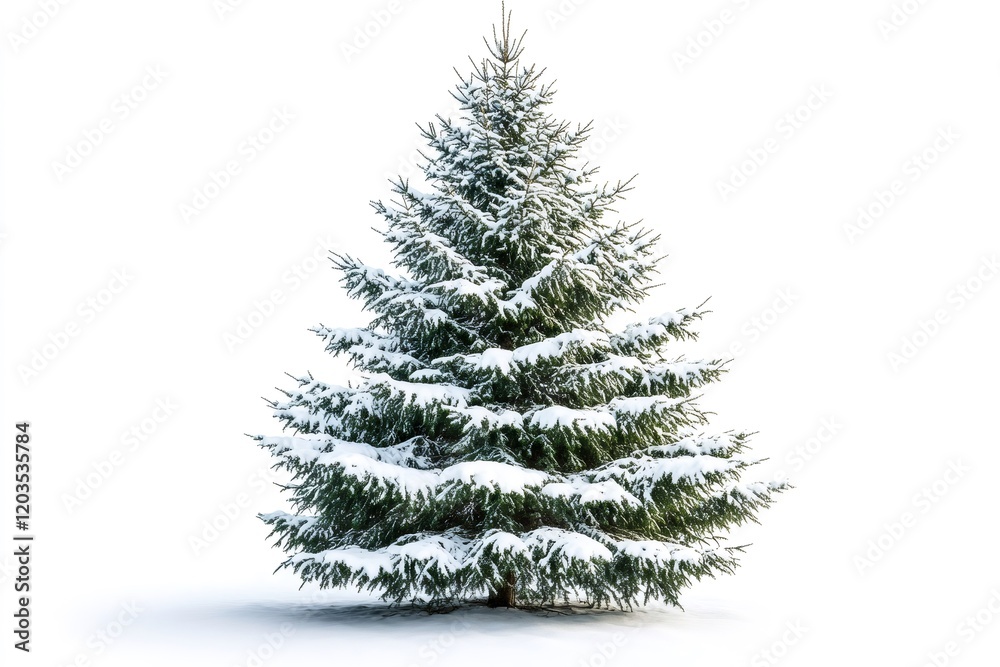 Perfect snow covered christmas tree isolated on white background Perfect snow covered christmas tree isolated on white background