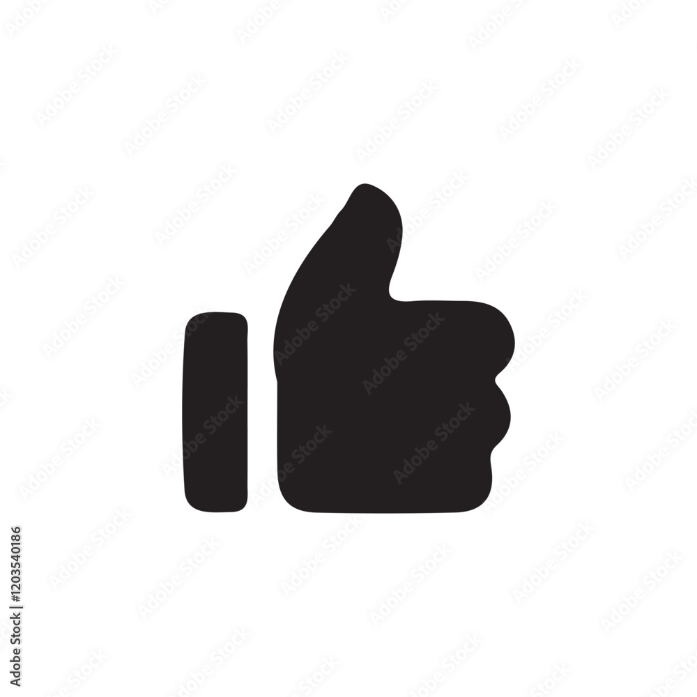 Like icon vector. thumb up icon vector. Finger up symbol. I like sign isolated on white background - vector illustration Like icon vector. thumb up icon vector. Finger up symbol. I like sign isolated on white background - vector illustration