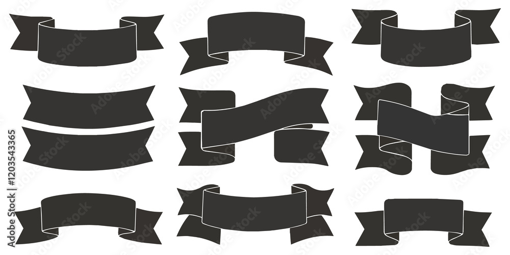 Black Ribbon Vector Design | Elegant Symbol of Remembrance Black Ribbon Vector Design | Elegant Symbol of Remembrance