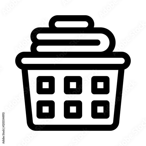 laundry basket line icon