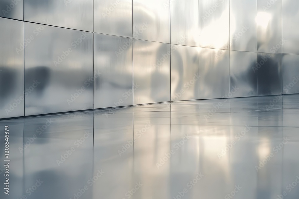 Polished surfaces and reflections create an abstract art experience in a modern architectural space. Generative AI Polished surfaces and reflections create an abstract art experience in a modern architectural space. Generative AI