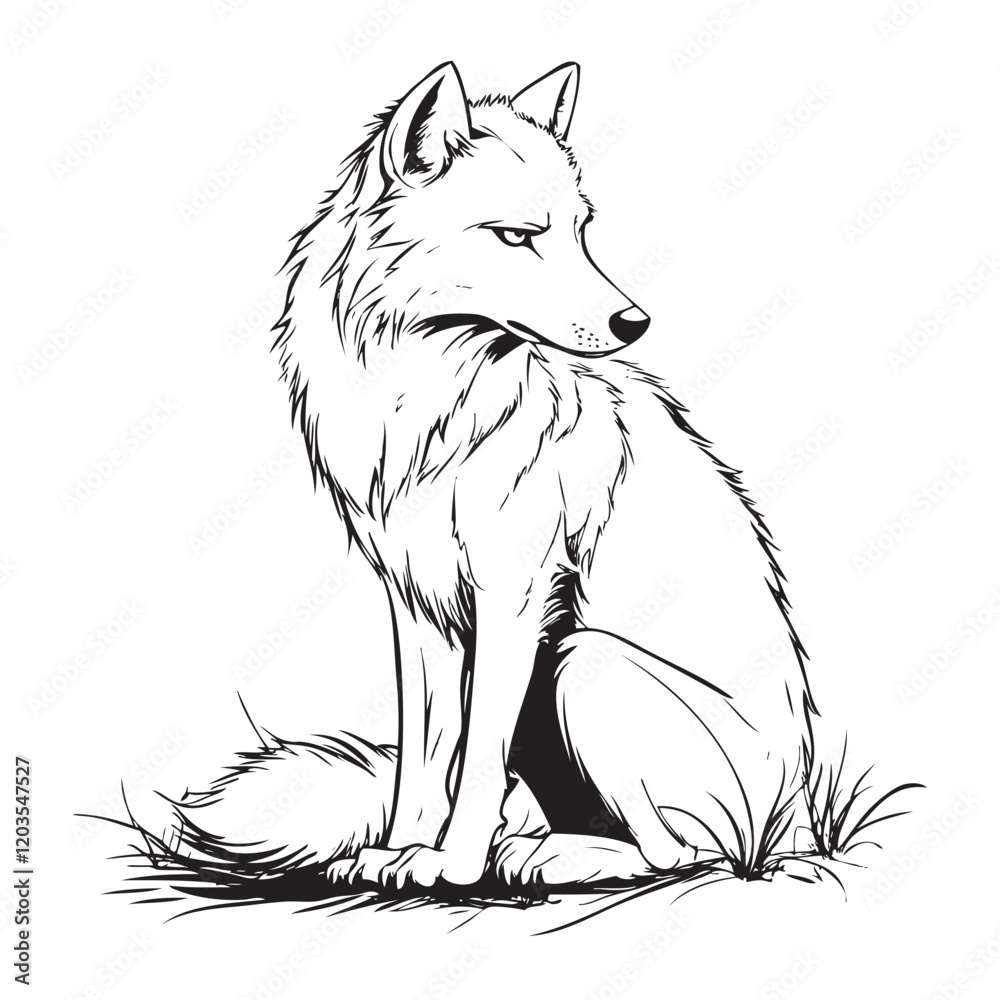 Fototapeta premium fox in a white background