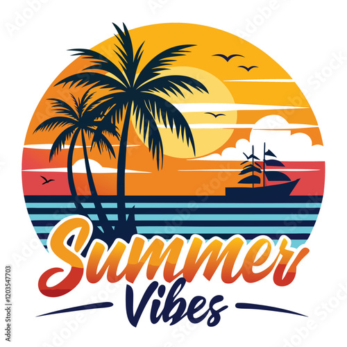 Wallpaper Mural SUMMER VIBES TSHIRT DESIGN, SUMMER SURFING TSHIRT DESIGN Torontodigital.ca