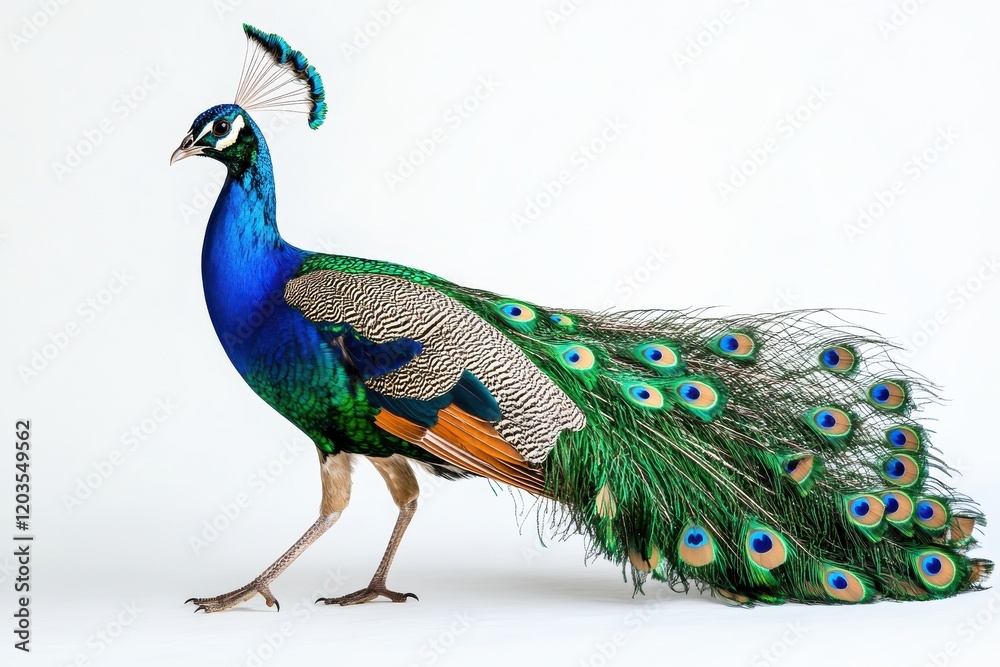 Fototapeta premium Majestic peacock with vibrant plumage