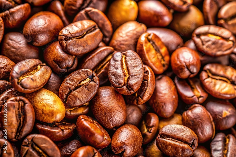 Fototapeta premium Aromatic Coffee Beans: High-Resolution Image for Food & Beverage Advertising