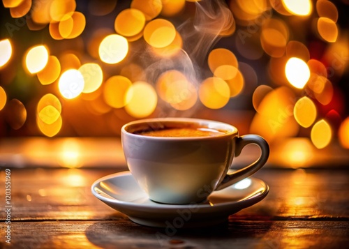 Wallpaper Mural Aromatic Espresso in Small Cup: Bokeh Background Stock Photo Torontodigital.ca