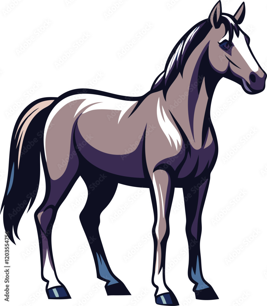 Obraz premium Beautiful animal horse vector artwork illustration 