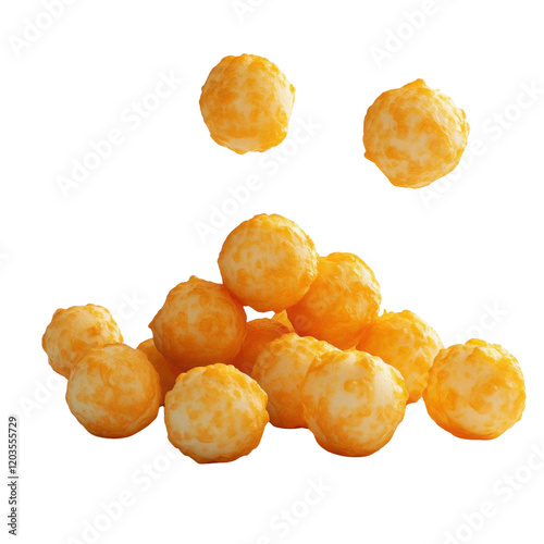 Cheesy snack balls on a white background. photo