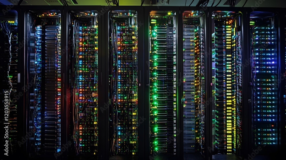 44. A high-tech display of server uptime and data traffic, representing fast and dependable web hosting solutions 44. A high-tech display of server uptime and data traffic, representing fast and dependable web hosting solutions