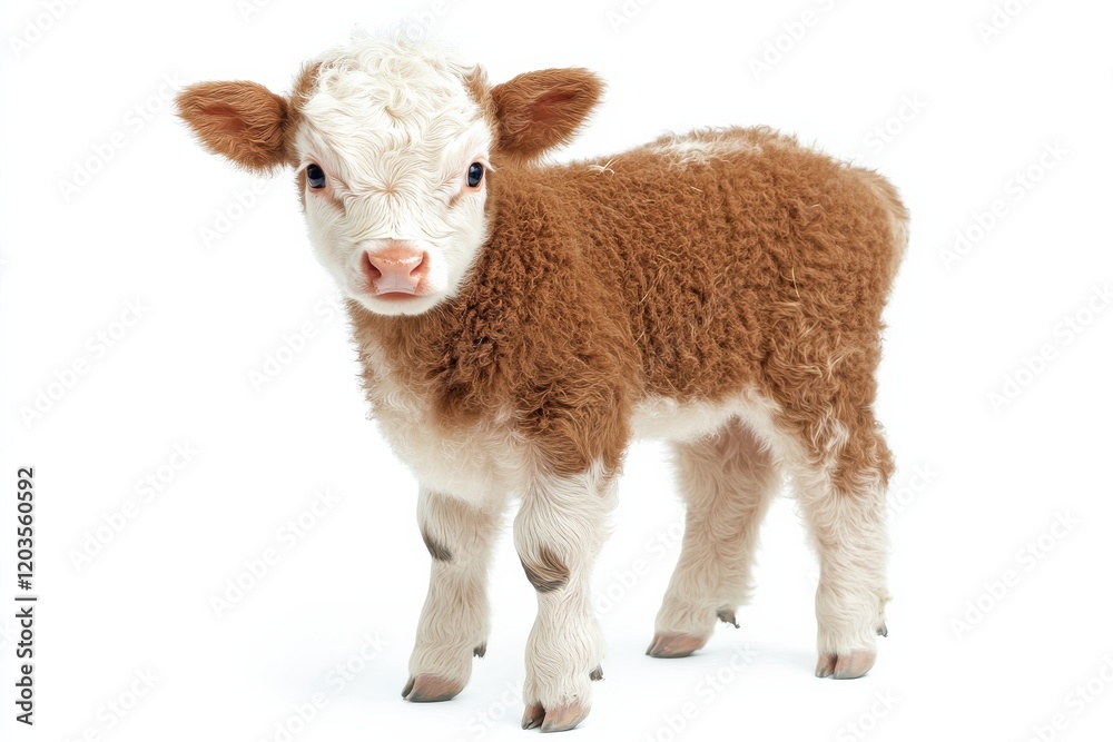 Obraz premium Adorable brown and white calf.