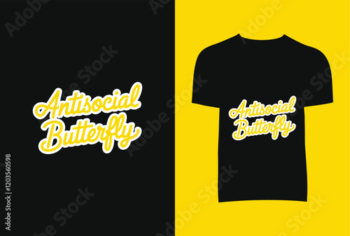 Antisocial Butterfly T-Shirt Design