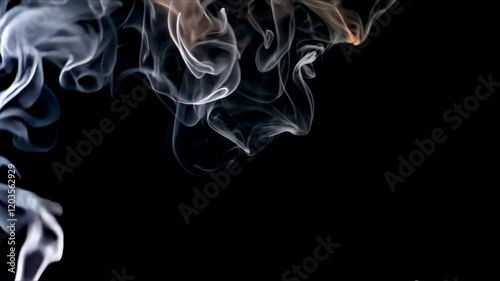 Realistic drifting smoke clouds appear and dissipate gracefully, creating an ethereal overlay effect on a black background.