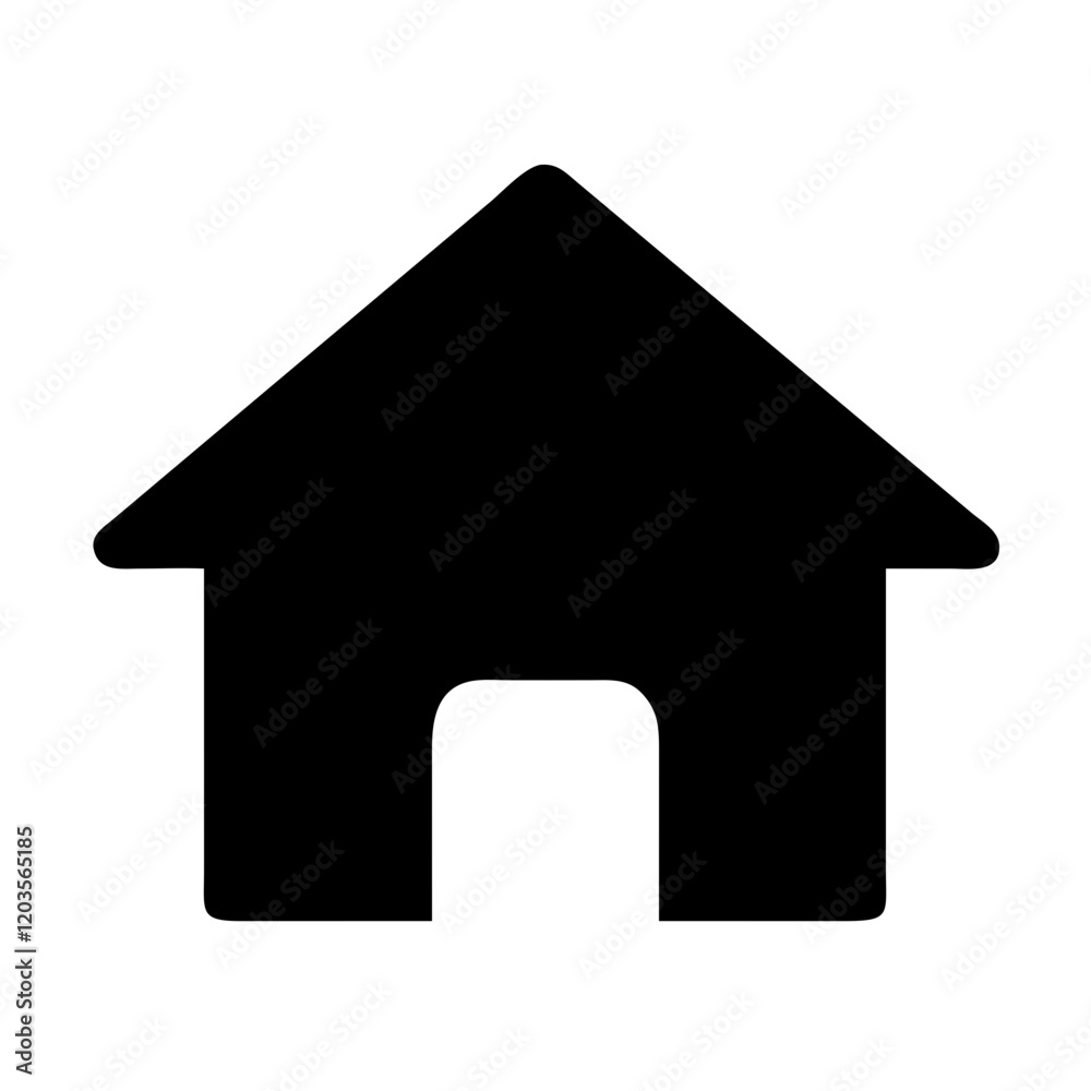Black Silhouette of a House Icon, Simple Real Estate Design Black Silhouette of a House Icon, Simple Real Estate Design