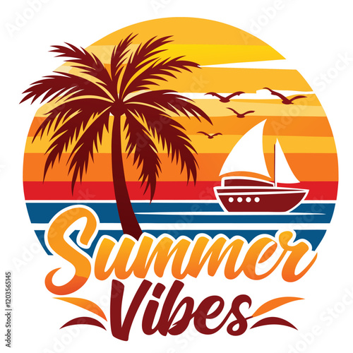 Wallpaper Mural SUMMER VIBES TSHIRT DESIGN, SUMMER SURFING TSHIRT DESIGN Torontodigital.ca