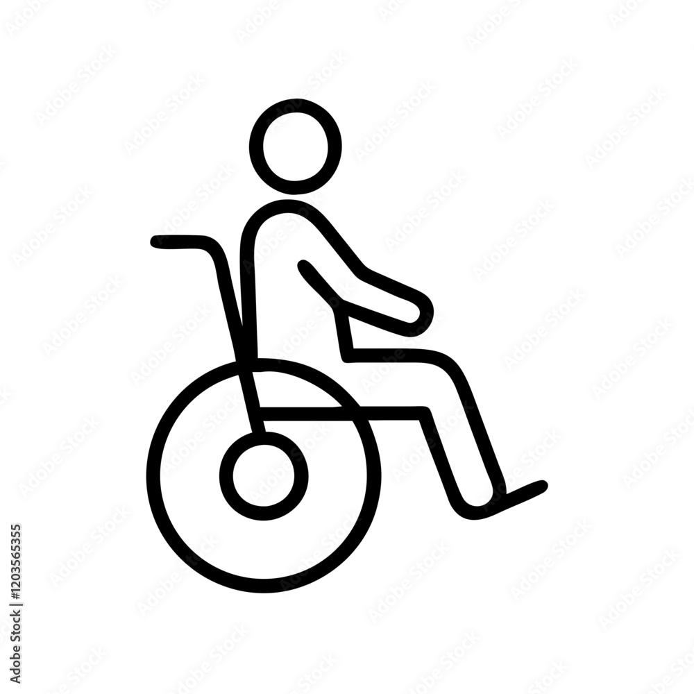 Wheelchair Outline Silhouette Icon Vector Icon Illustration Wheelchair Outline Silhouette Icon Vector Icon Illustration