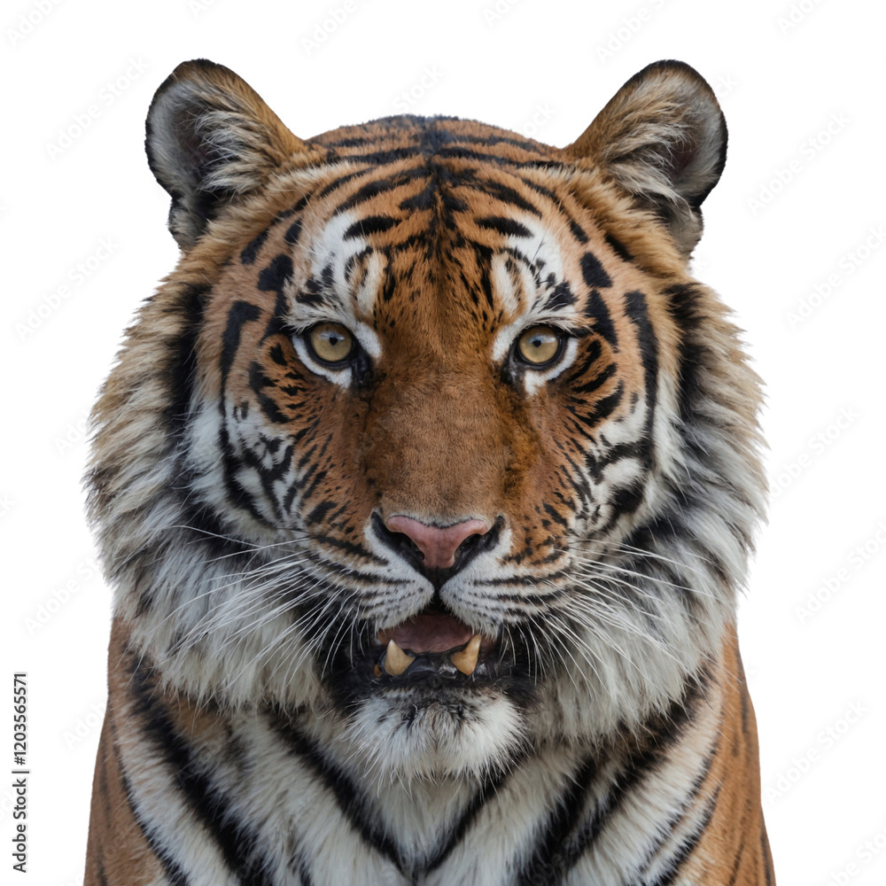 Obraz premium Close-up of a tiger isolated on transparent background