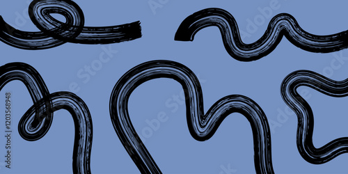Abstract background with curvy lines. Brush artistic design for web banner, poster, cover, notebook, textile.