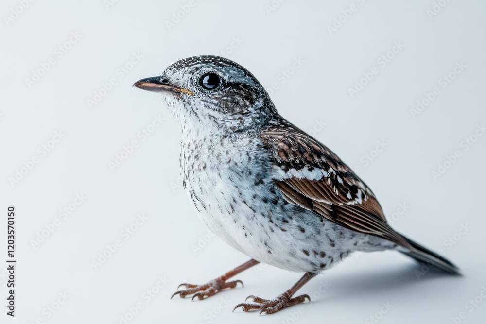 Small Bird Posing Against White Background Small Bird Posing Against White Background