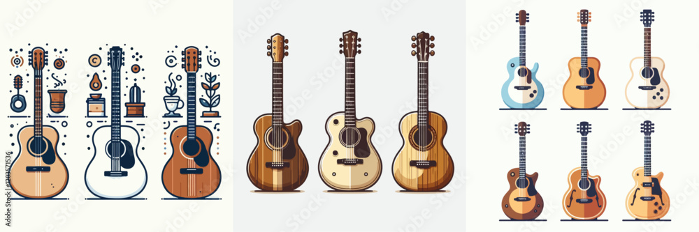 Naklejka premium collection of guitar icon
