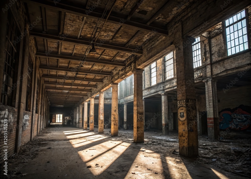 Buffalo Chiaroscuro: Abandoned Urban Building Interior, Dramatic Light and Shadow Buffalo Chiaroscuro: Abandoned Urban Building Interior, Dramatic Light and Shadow
