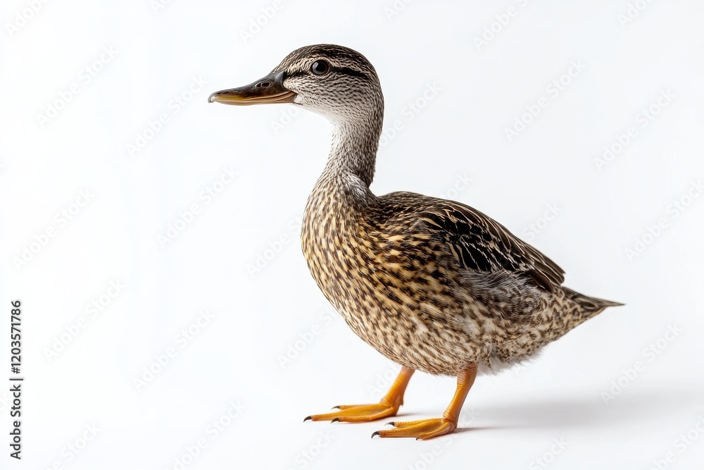 Young female duckling on white background Young female duckling on white background