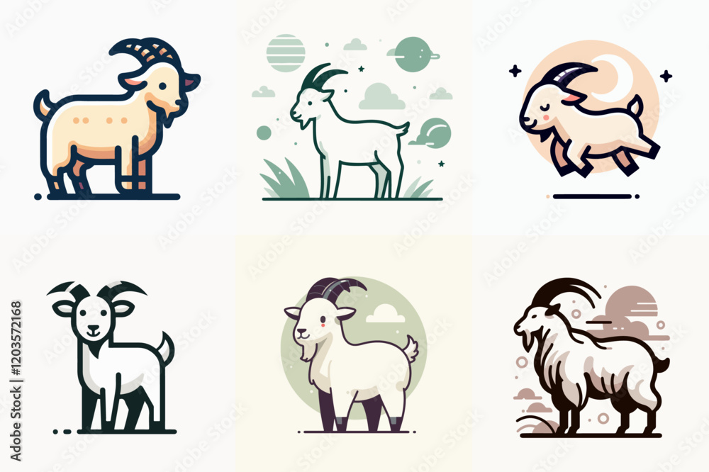 Obraz premium goat cartoon illustration