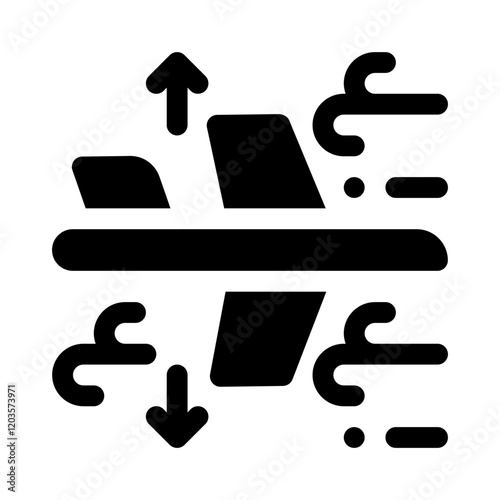 turbulence glyph icon