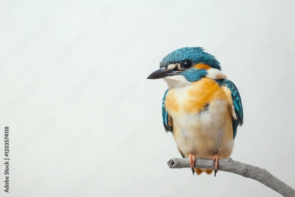Vibrant kingfisher perched on a branch. Vibrant kingfisher perched on a branch.