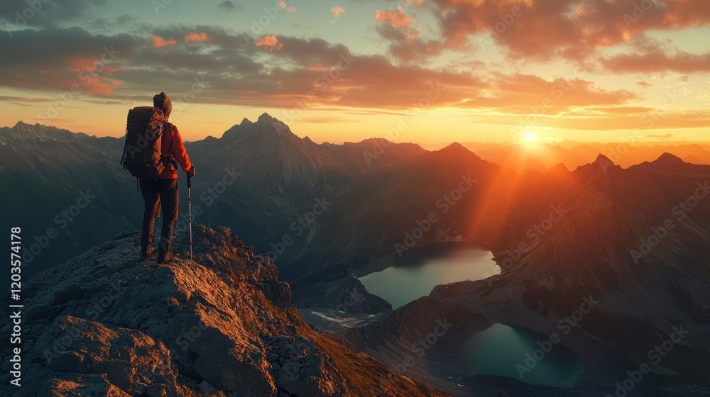 Majestic Sunset Views from Mountain Peak: A Hiker's Serene Moment Majestic Sunset Views from Mountain Peak: A Hiker's Serene Moment