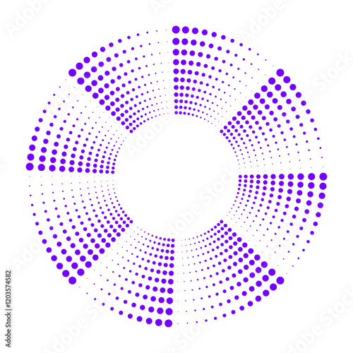Abstract dotted circle. Dotted border.