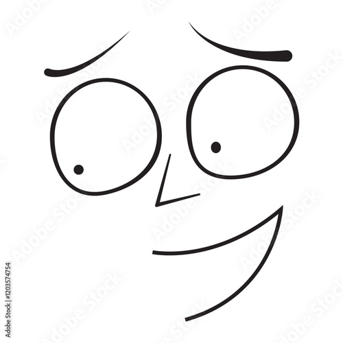 A vector file with a cartoon face image