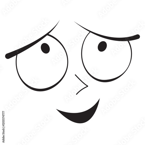 A vector file with a cartoon face image