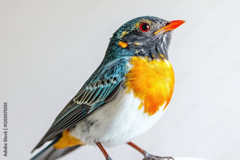 Vibrant blue, orange, and white bird Vibrant blue, orange, and white bird